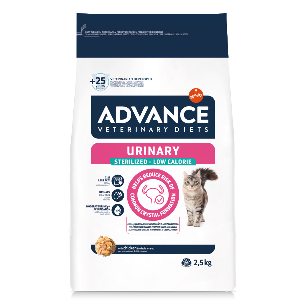 2 x Advance Veterinary Diets zum Sonderpreis! - 2 x 2,5 kg Urinary Sterilized Low Calorie von Affinity Advance Veterinary Diets