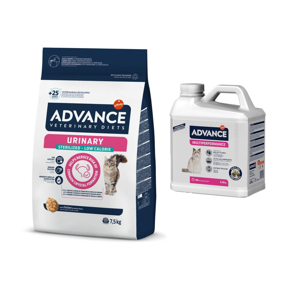 7,5 kg / 8 kg Advance Veterinary Diets + 6,36 kg Arena Multiperformance gratis! - 7,5 kg Urinary Sterilized Low Calorie von Affinity Advance Veterinary Diets