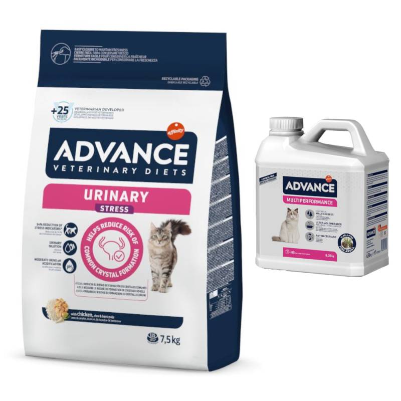 7,5 kg / 8 kg Advance Veterinary Diets + 6,36 kg Arena Multiperformance gratis! - 7,5 kg Urinary Stress von Affinity Advance Veterinary Diets