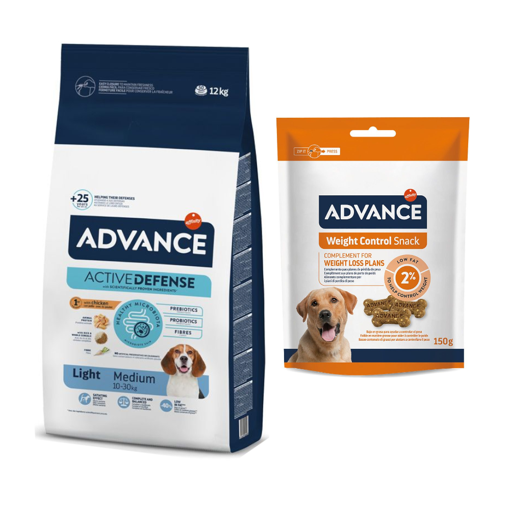 12 kg / 14 kg Advance + 150 g passender Snack gratis! - 12 kg Medium Light Huhn + 150 g Appetite Control von Affinity Advance