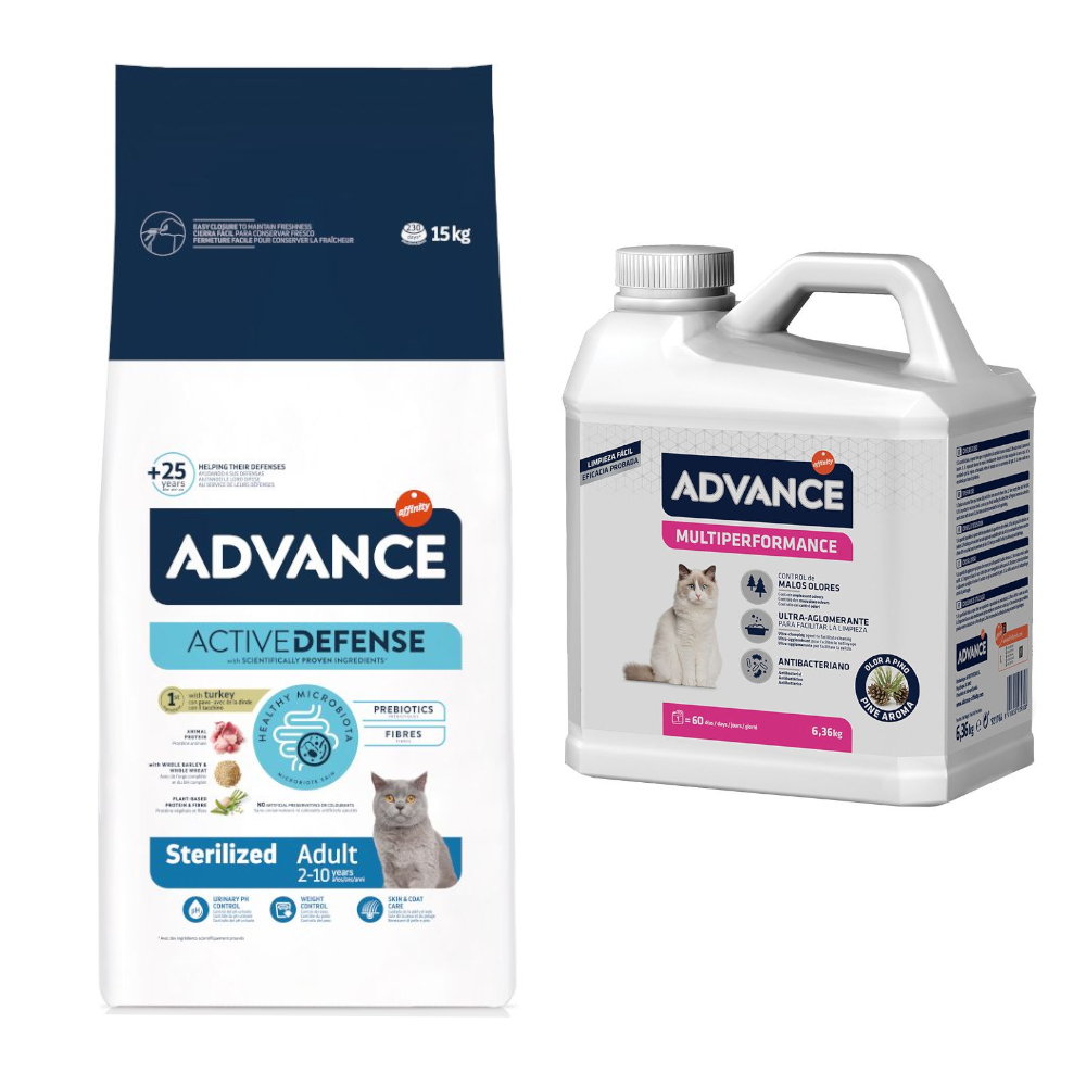 15 kg Advance Adult + 6,36 kg Arena Multiperformance Katzenstreu gratis! - Sterilized Truthahn von Affinity Advance