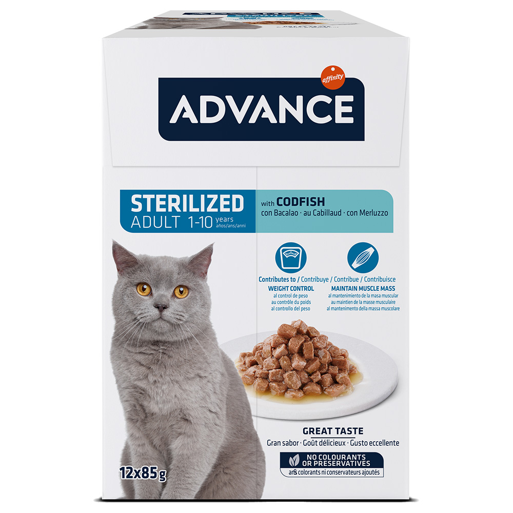 16 + 8 gratis! 24 x 85 g Advance - Feline Sterilized Kabeljau von Affinity Advance