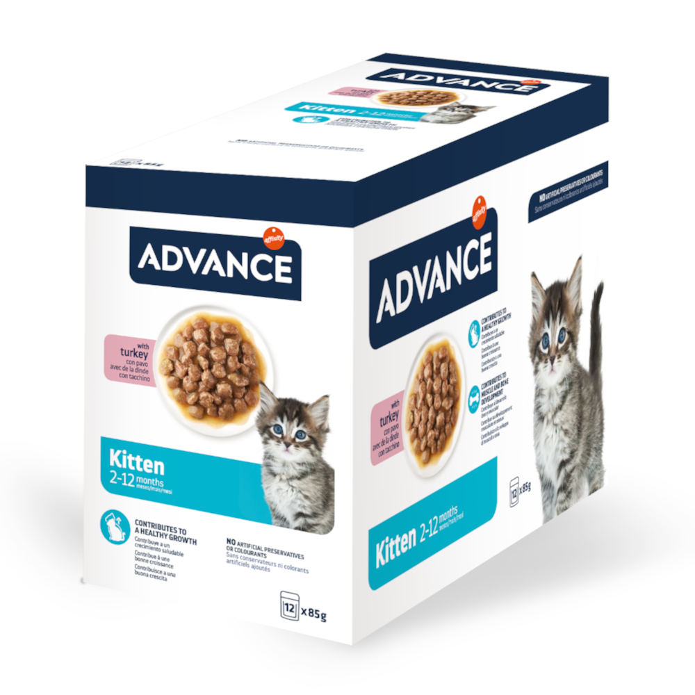 18 + 6 gratis! 24 x 85 g Advance - Kitten Truthahn von Affinity Advance