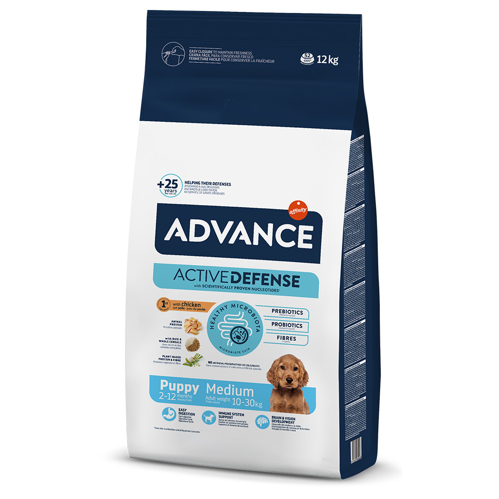 2 kg gratis! 11,5 kg / 12 kg Advance - 12 kg Medium Puppy Protect von Affinity Advance