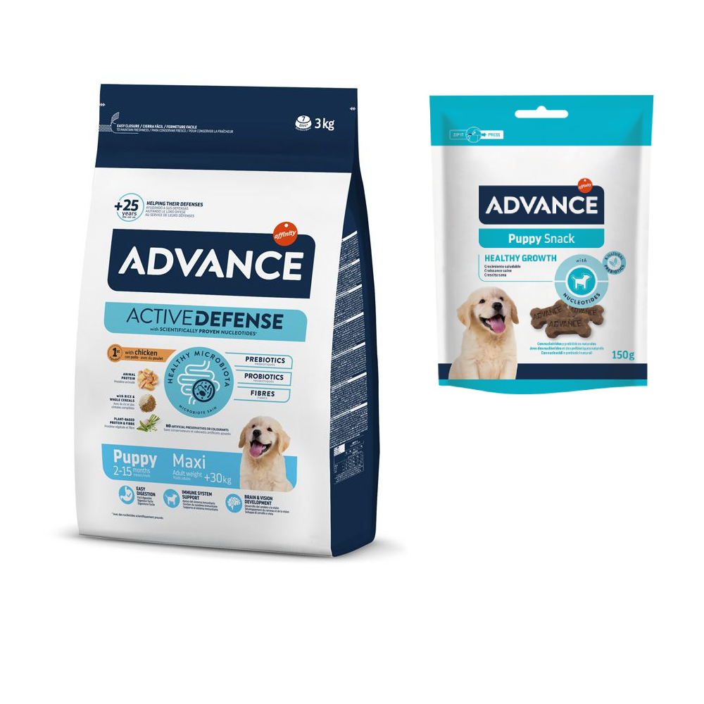 3 kg Advance Puppy + 3 x 150 g Snacks gratis! - Maxi Protect von Affinity Advance