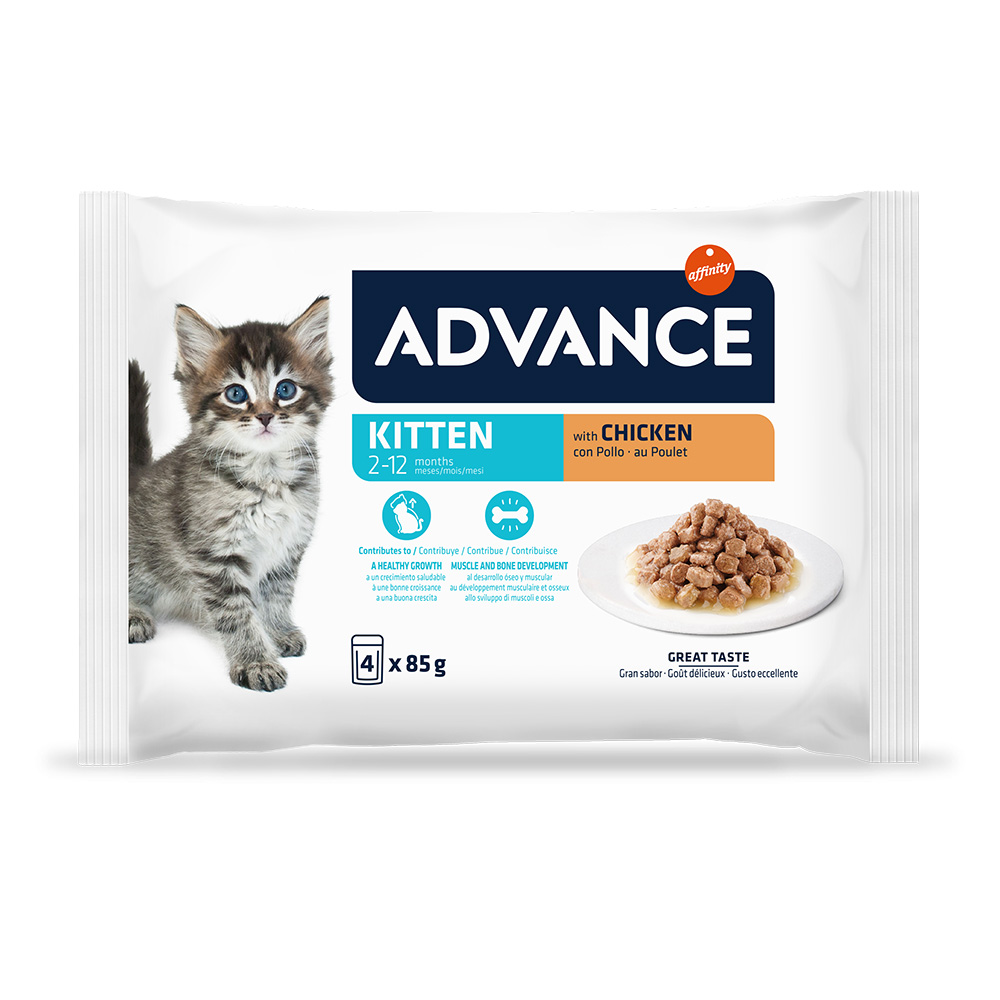 36 + 16 gratis! 52 x 85 g Advance - Kitten Huhn von Affinity Advance