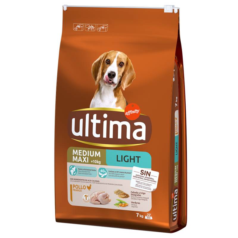 1 kg gratis! 7 kg Ultima Adult - Medium / Maxi Light Huhn von Affinity Ultima