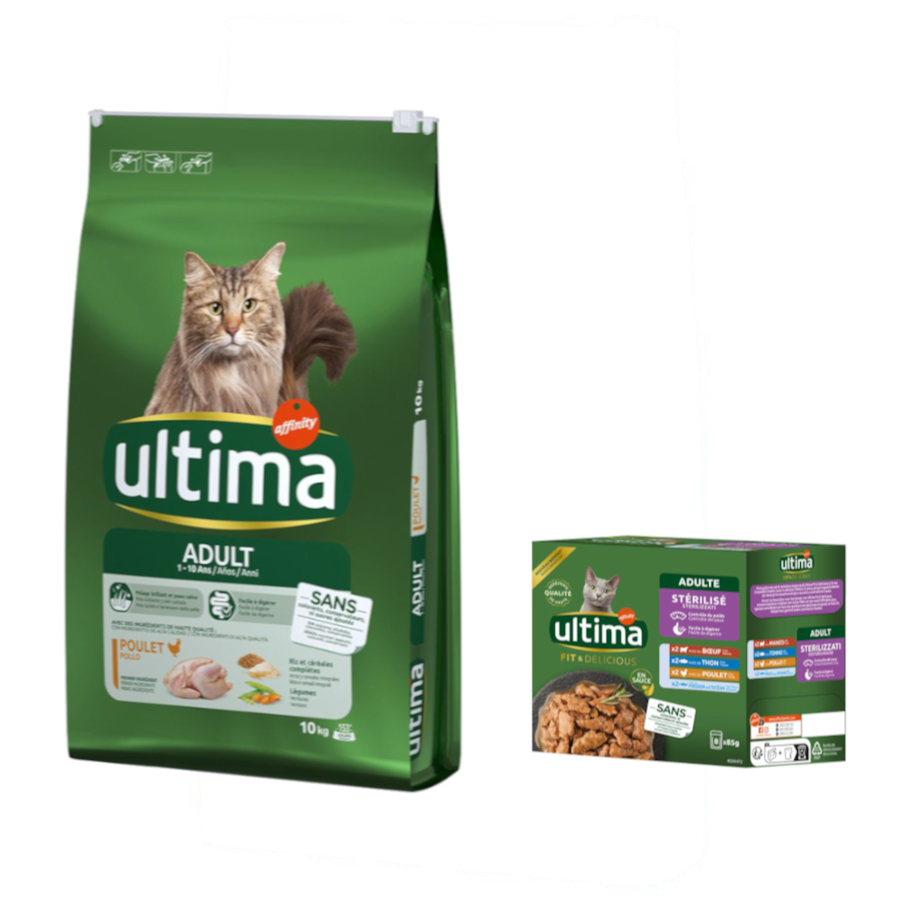 10 kg Ultima Trockenfutter + 8 x 85 g Sterilized Nassfutter-Mix II gratis! - Adult Huhn von Affinity Ultima