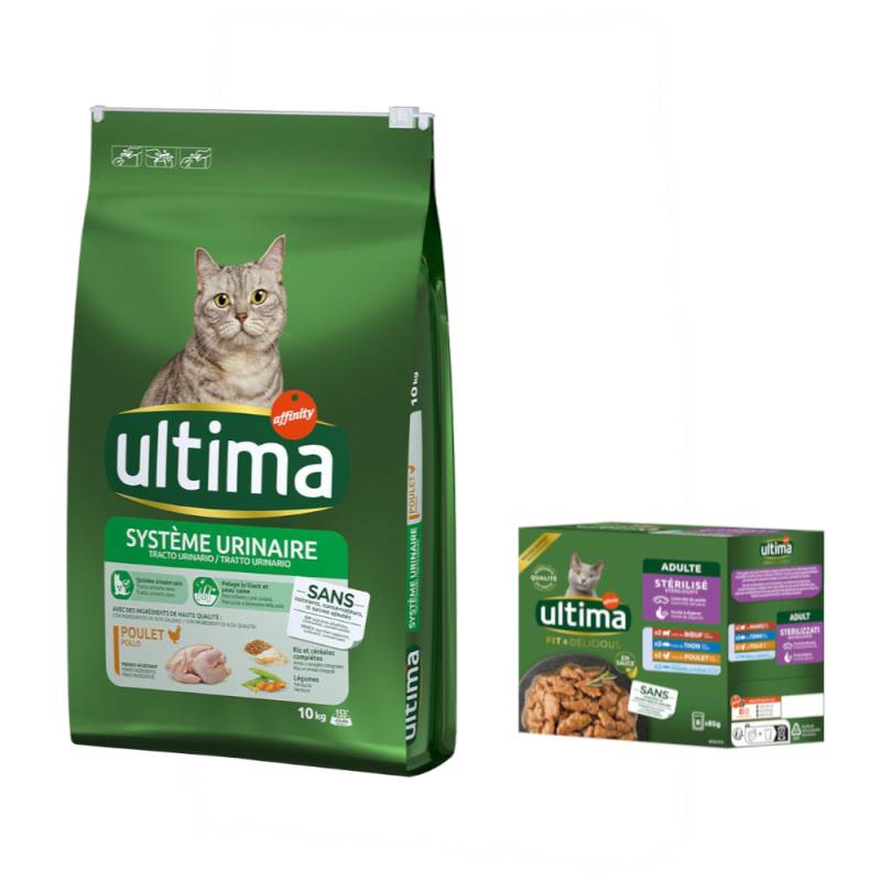 10 kg Ultima Trockenfutter + 8 x 85 g Sterilized Nassfutter-Mix II gratis! - Urinary Tract von Affinity Ultima