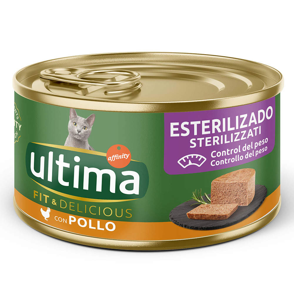 18 + 6 gratis! 24 x 85 g Ultima Fit & Delicious Sterilized - Huhn von Affinity Ultima