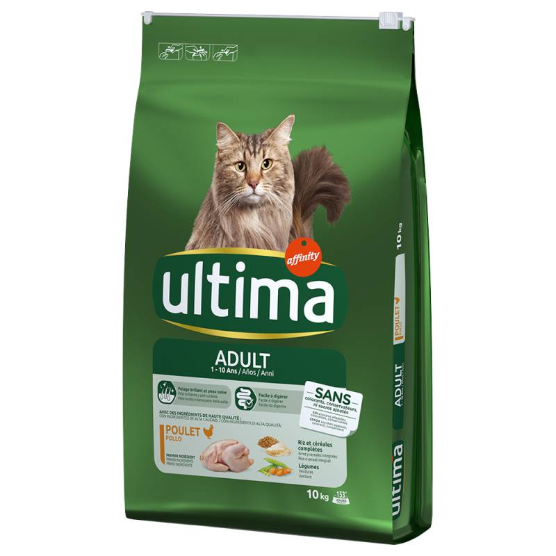 2 kg gratis! 10 kg Ultima Cat - Adult Huhn von Affinity Ultima