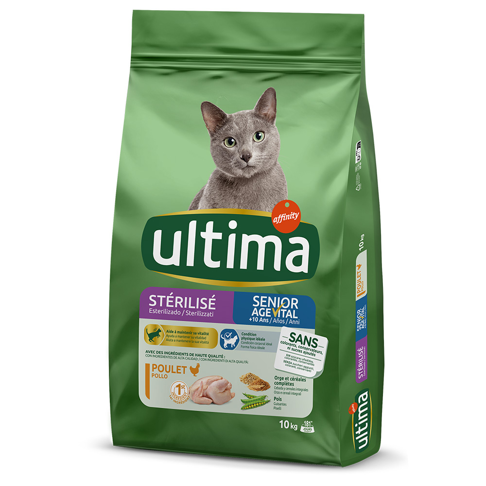 2 kg gratis! 10 kg Ultima Cat - Sterilized Senior von Affinity Ultima