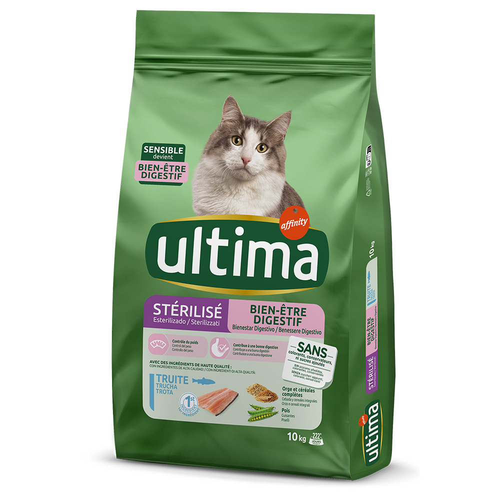 2 kg gratis! 10 kg Ultima Cat - Sterilized Sensible Forelle von Affinity Ultima