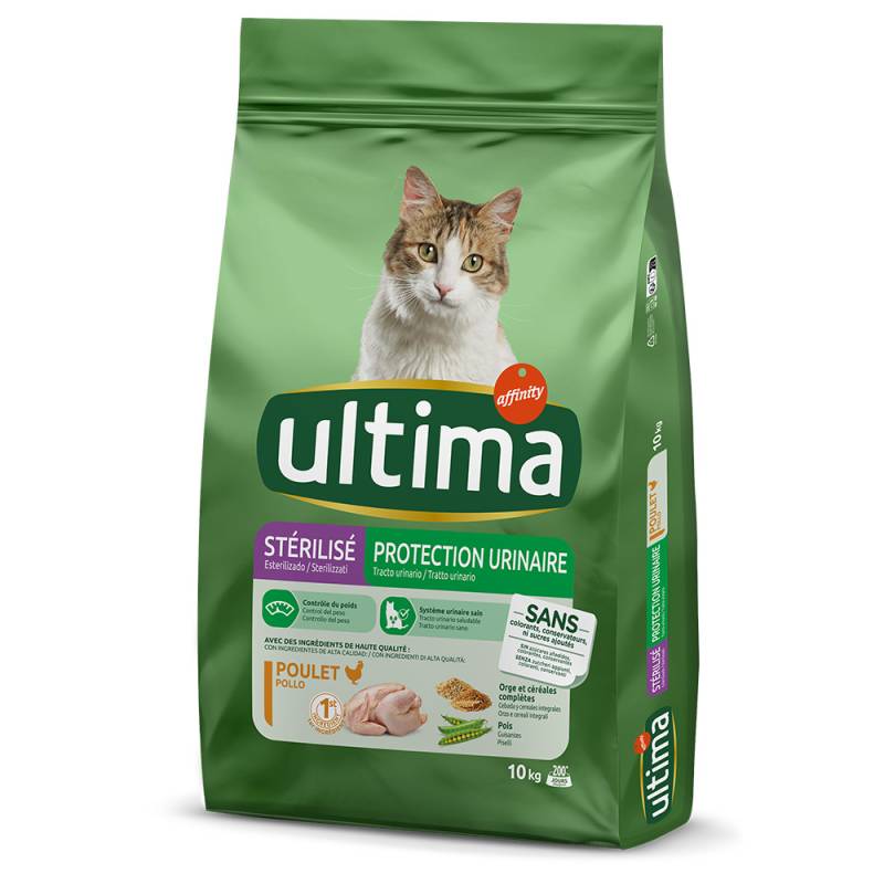 2 kg gratis! 10 kg Ultima Cat - Sterilized Urinary Huhn von Affinity Ultima