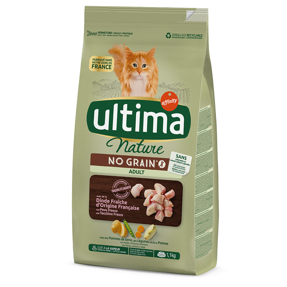 2 x 1,1 kg / 1,25 kg Ultima Nature Adult zum Sonderpreis! - 2 x 1,1 kg No Grain Truthahn von Affinity Ultima