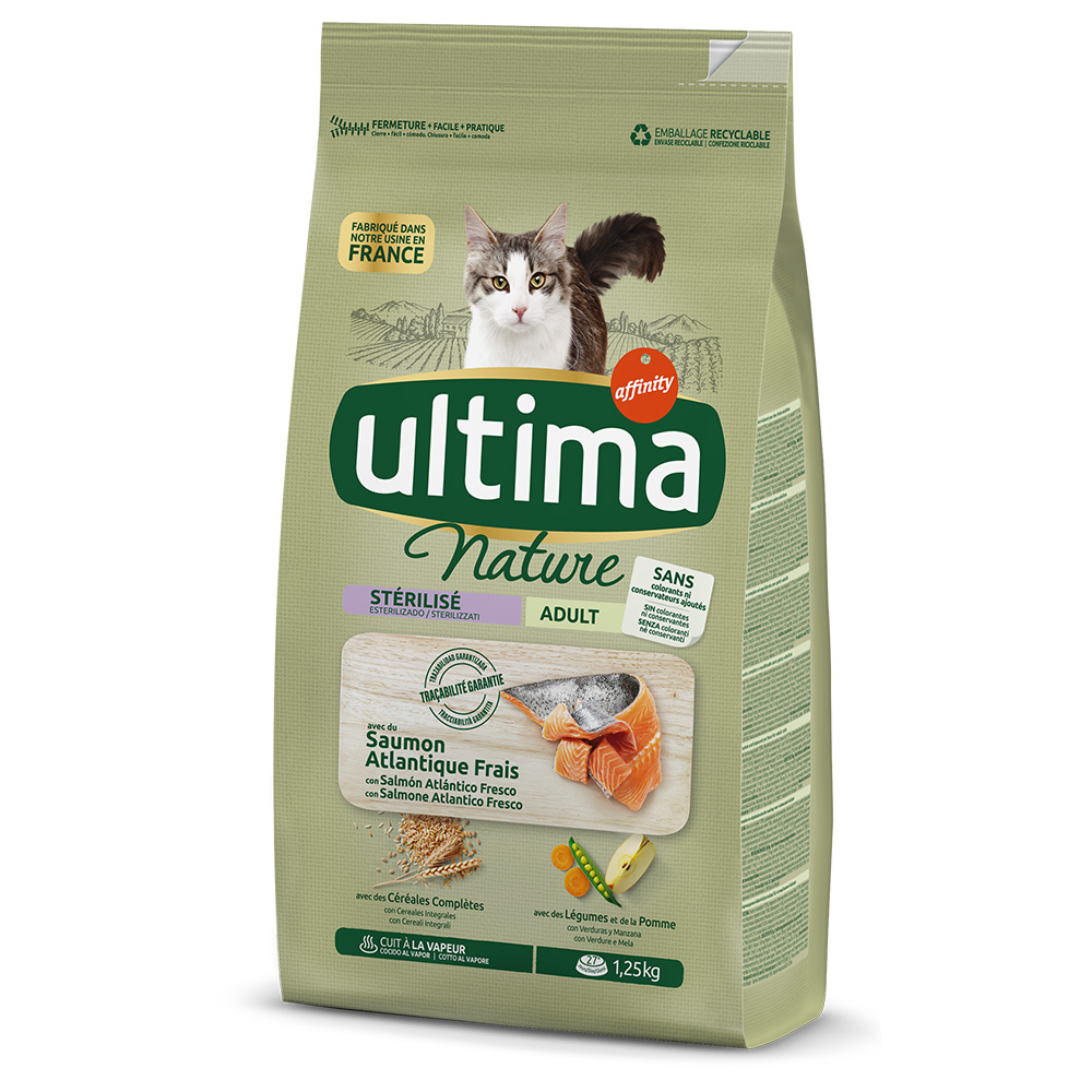 2 x 1,1 kg / 1,25 kg Ultima Nature Adult zum Sonderpreis! - 2 x 1,25 kg Sterilized Lachs von Affinity Ultima