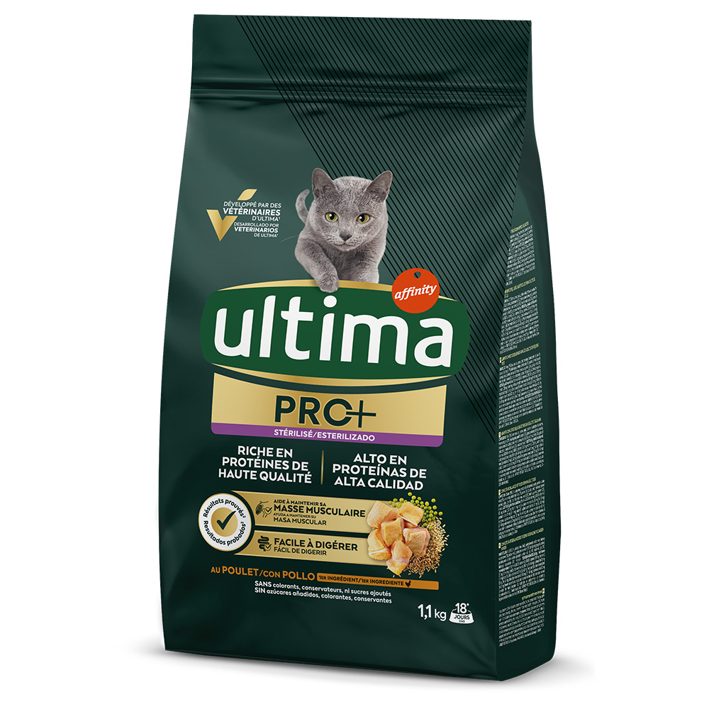 2 x 1,1 kg Ultima Cat PRO+ Sterilized zum Sonderpreis! - Huhn von Affinity Ultima