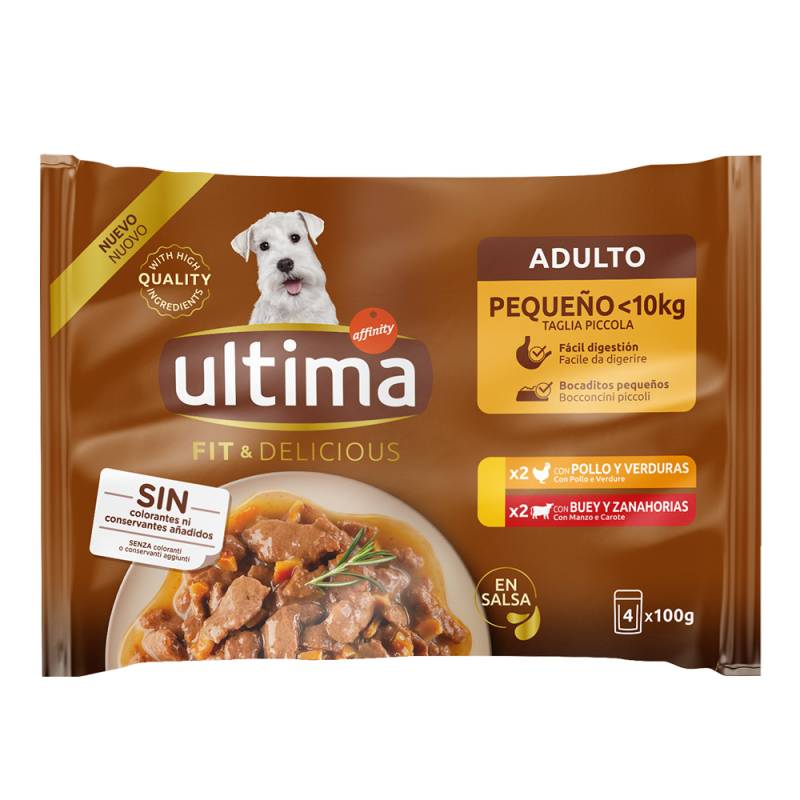 2 x Ultima Fit & Delicious Mini Adult zum Sonderpreis! - Huhn & Rind (88 x 100 g) von Affinity Ultima