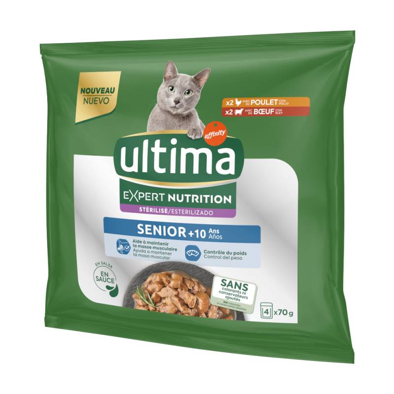 3 + 1 gratis! 4 x 280 g Ultima Cat Expert Nutrition - Senior Huhn & Rind von Affinity Ultima