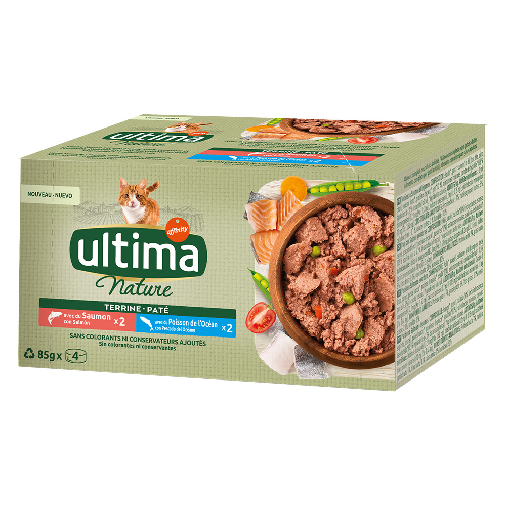 30 + 10 gratis! 40 x 85 g Ultima Nature Paté - Lachs & Meeresfisch von Affinity Ultima