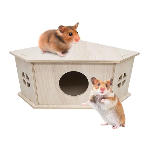 Afurl Hamsterhaus aus, Kleintierlebensraum - Kleintierlebensraum,Lebensraum für Kleintiere, Robustes Hamsterhaus für natürliches Leben, Haustierbedarf für Hamster, Rennmäuse, Meerschweinchen und von Afurl