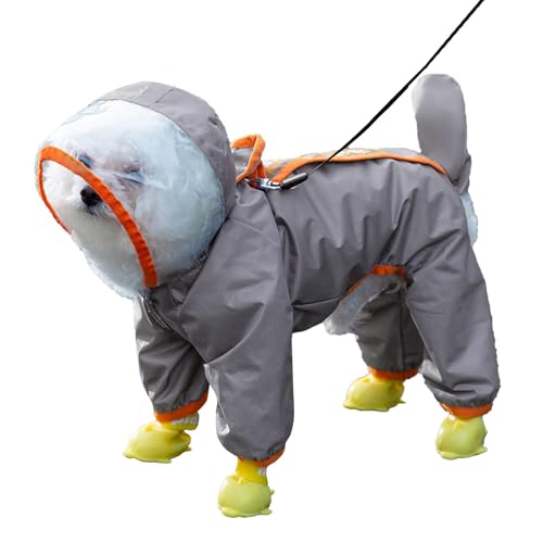 Afurl Haustier-Regenbekleidung, Regenjacke mit Kapuze,Hunde-Regenjacke Poncho mit Seilloch | Reflektierender Hunde-Poncho mit Kapuze für kleine Haustiere, Hunde und Katzen von Afurl