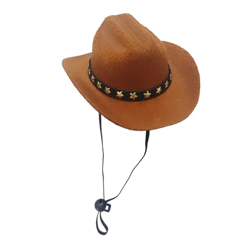 Afurl Hundemütze, Katzen-Cowboyhut - Atmungsaktive Haustier-Cowboymütze für Katzen - Bequeme Cowboy-Kostüm-Cosplay-Hüte, Welpen-Halloween-Kostüme für kleine Katzen und Hunde von Afurl