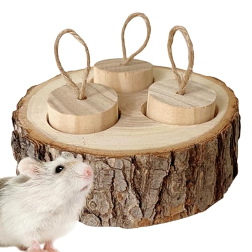 Afurl Interaktives Kaninchen-Futtersuchspielzeug aus Holz,Hamster-Futtersuchspielzeug | Schnüffelhamster Holzspielzeug | Lernpädagogisches Haustier-Puzzle, interaktives Leckerli-Versteckspiel für von Afurl