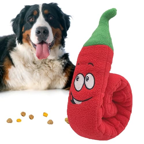 Afurl Schnüffelmatte für Hunde, Schnüffelmatte für Hunde | Weiche Schnüffelmatte für Hunde in Chili-Form,Multifunktionales Leckerli-Spielzeug für Hunde, attraktives tragbares Kauspielzeug, langsamer von Afurl