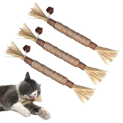 Afurl Silvervine Kauspielzeug für Katzen, Silvervine Sticks für Katzen - Natürliche Silvervine Sticks Katzenspielzeug - Silvervine-Katzenspielzeug, natürliche Silvervine-Sticks für Katzen, natürliche von Afurl