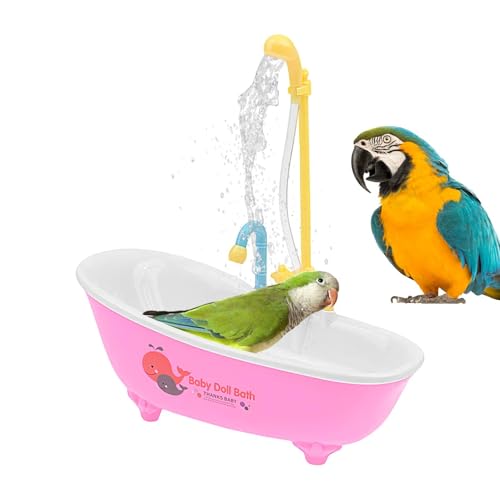 Afurl Vogeldusche, Vogelbadewanne | Automatische Dusche für Vögel | Vogelbadewanne, Papageiendusche, Badewanne, Behälterkäfigzubehör für kleine mittelgroße Sittiche von Afurl