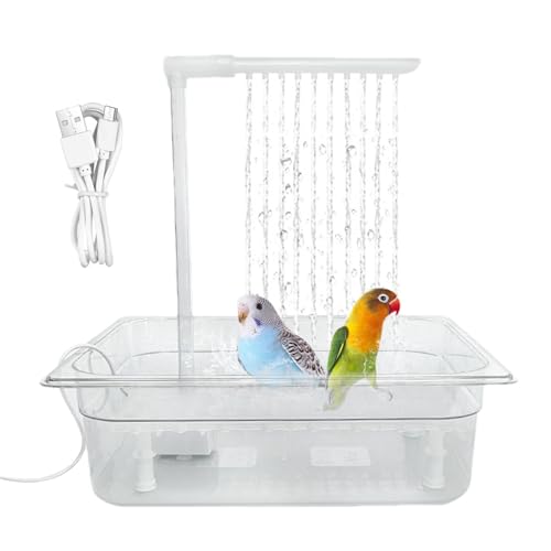 Afurl Vogelduschkabine, automatische Vogelbadewanne - Automatischer Papageienbadbrunnen | Multifunktionaler Duschbrunnen mit Mehreren Wasserhähnen, Käfigzubehör für Graupapageien, Nymphensittiche und von Afurl