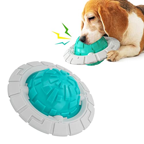 Agatige Interaktives Hundeballspielzeug, Hundezähne reinigendes quietschendes Spielzeug für drinnen und draußen(Blau) von Agatige