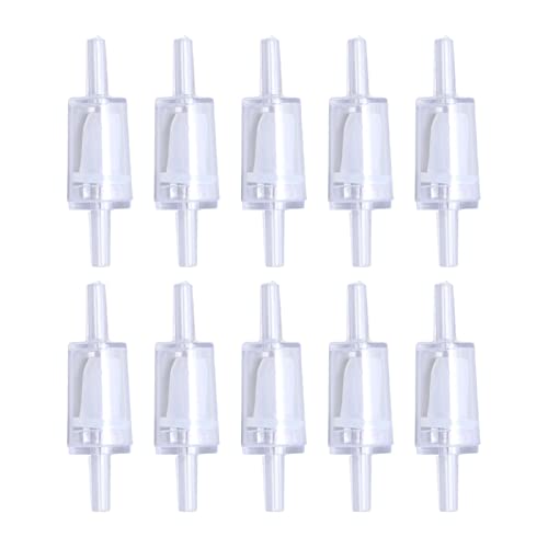 Einweg-Rückschlagventil, 10 Stück, 4 mm PP-Luftpumpe, Aquarium, 1-Wege-Wasserstopp-Rückschlagventil für Aquarium-Luftpumpe, Luftschläuche, Aquarium-Zubehör (4mm White) von Agatige