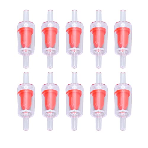 Einweg-Rückschlagventil, 10 Stück, 4 mm PP-Luftpumpe, Aquarium, 1-Wege-Wasserstopp-Rückschlagventil für Aquarium-Luftpumpe, Luftschläuche, Aquarium-Zubehör (4mm red) von Agatige