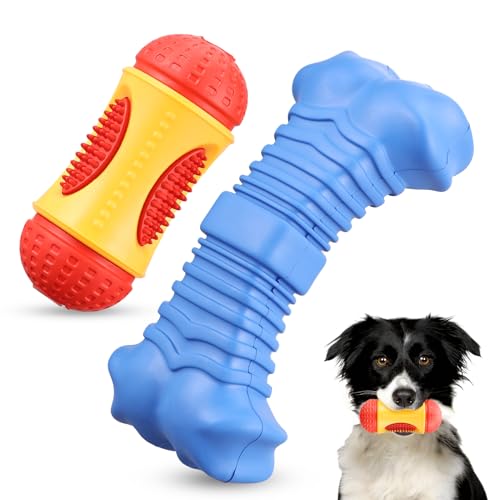 Langlebiges Quietschspielzeug für aggressive Kauer, interaktives Hundespielzeug, unzerstörbar, robustes Kauspielzeug für mittelgroße und große Rassen, quietschendes Kauspielzeug für große Hunde von Aggrers