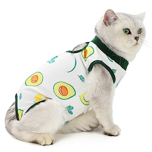 AgoumLux Katzenbody Nach Op Kastration für Katze Body für Operation Leckschutz Katzenbekleidung Recovery Kleidung Baumwolle, Grün, XL von AgoumLux