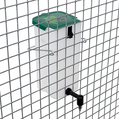 Kaninchen Nippeltränke 1 Liter Hamster Wasserspender - Aufhängeclip und Drahthalter (Weiß) von Agrarking