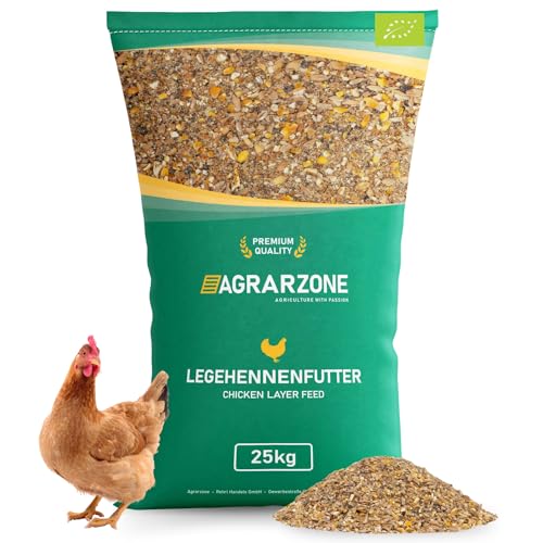 Agrarzone Bio Legehennenfutter Legemehl 25 kg - Staubfreies Körnerfutter für Hühner & Legehennen - Steigert Legeleistung & Eierqualität - Hühner Futter Streufutter ohne Gentechnik von Agrarzone