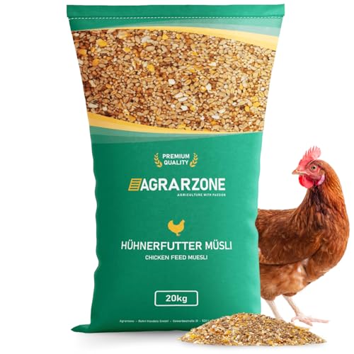 Agrarzone Hühnerfutter Müsli 20 kg - Artgerechtes Körner Futter für Hühner, Laufenten und Geflügel - 100% Gentechnikfreies Geflügelfutter 20kg - Qualitätsfutter aus Österreich von Agrarzone