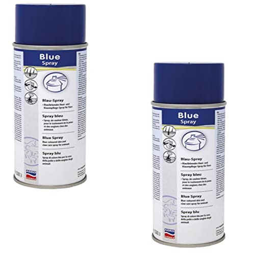 Kerbl Agrochemica Blau-Spray | Doppelpack | 2 x 400 ml | Schutz und Pflege für stark beanspruchte und empfindliche Hautpartien bei Tieren | Bei Liegestellen an den Gelenken von Agrochemica