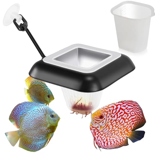 3-in-1 Futterring Aquarium Quadratischer Wurm Futterring Aquarium Lebendfutter Futterring Aquarium Zubehoer Blutwurm-Futternapf für Goldfische, Buntbarsche, Guppys von AhLmA