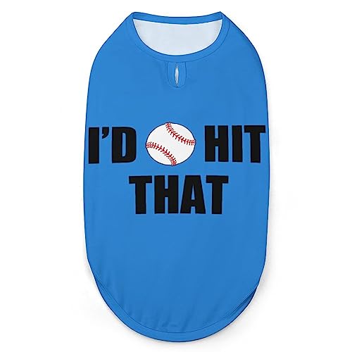 I'd Hit That Baseball-Hunde-Shirts, Sommer-Haustier-T-Shirts, weiche, ärmellose Tank-Top-Haustierkleidung für kleine Welpen und Katzen von Ahdyr