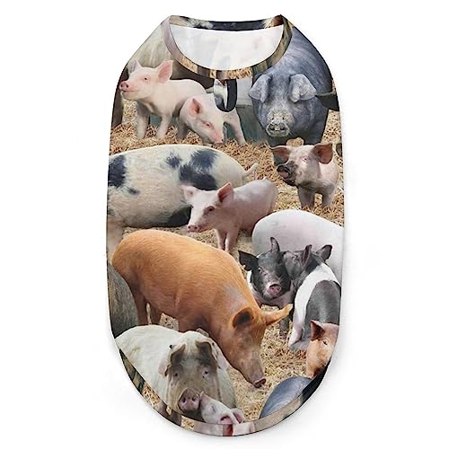 Schweine-Hunde-Shirts, Sommer-Haustier-T-Shirts, weiches, ärmelloses Tank-Top, Haustier-Kleidung für kleine Welpen und Katzen von Ahdyr