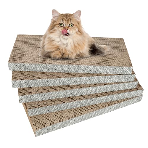 Ahomdoo 5 Packungen Katzenkratzbrett Reversible Katzenkratzer Karton Geeignet für Katzen zum Ausruhen, Krallen schleifen und Spielen von Ahomdoo