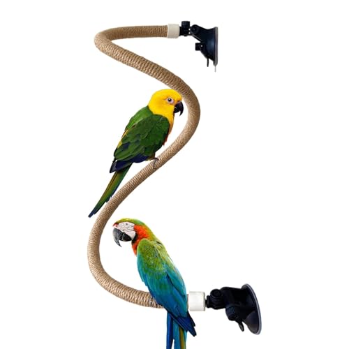 Ahuuen Bird Barch Stand, Bird Barch Toy,Biegbares Seil Barsch Stand - Tragbares Schleifstock -Trainingspflichzeug, Unterhaltungsvorräte für Zuhause, Balkon oder Garten von Ahuuen