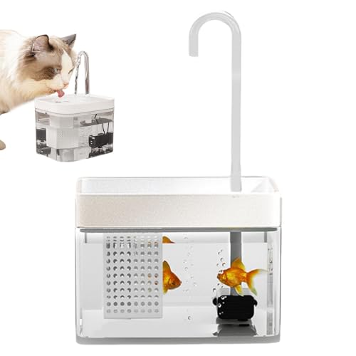 Ahuuen Katzenwasserbrunnen,Automatischer Katzenwasserbrunnen - Transparenter automatischer Trinkbrunnen für Katzen,1500 ml Aquarium, automatischer Hunde- und Katzenwasserbrunnen mit von Ahuuen