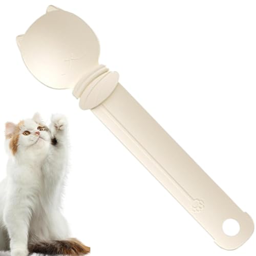 Ahuuen Spenderlöffel für nasse Leckereien für Katzen, Futterspender für Katzen - Squeeze Cat Feeder Strip Leckerli-Löffel,Hängender, zusammendrückbarer Leckerlilöffel für Katzenfutter für Katzen, von Ahuuen