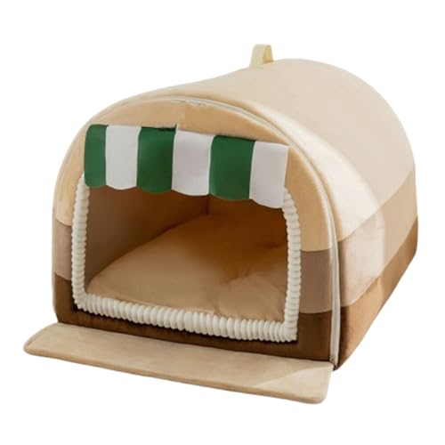 Comfy Indoor Cave Pet House,Dog Bed with Removable Cushion,New Fall Winter Foldable Warm Cats Dogs Portable House with Cover Cave,for Small Medium Large Dogs Pets (Brown, 2XL) von AiBaiLe