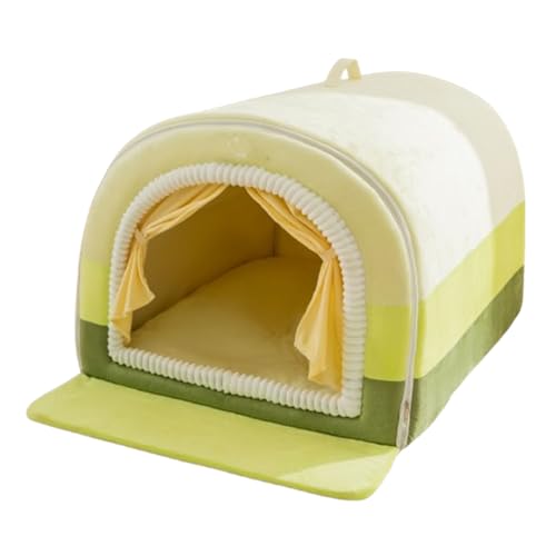 Comfy Indoor Cave Pet House,Dog Bed with Removable Cushion,New Fall Winter Foldable Warm Cats Dogs Portable House with Cover Cave,for Small Medium Large Dogs Pets (Green, 2XL) von AiBaiLe